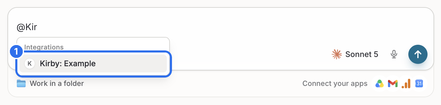 The integration suggestion in the Langdock message field